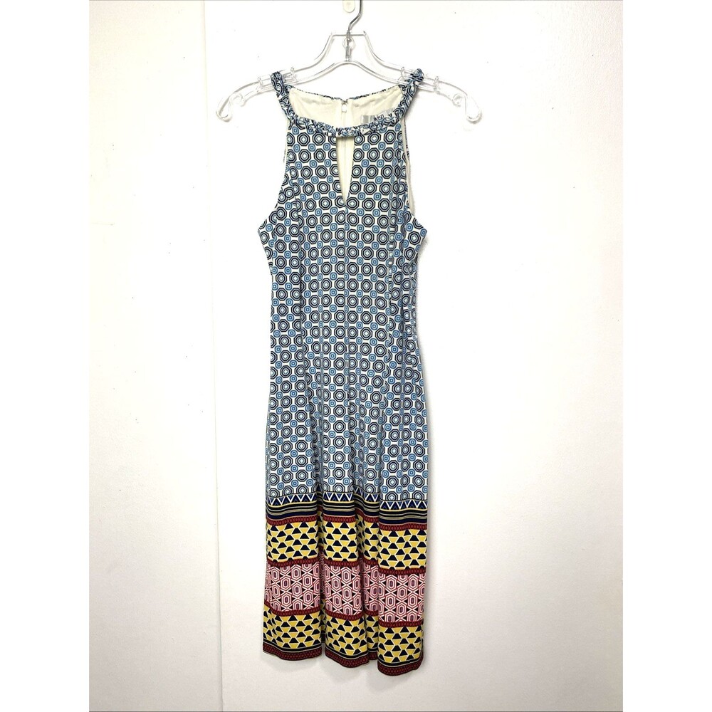 Wisp Wome's A Line Dress Size 8 Blue Print Stitch Fix Jersey Sleevless Casual